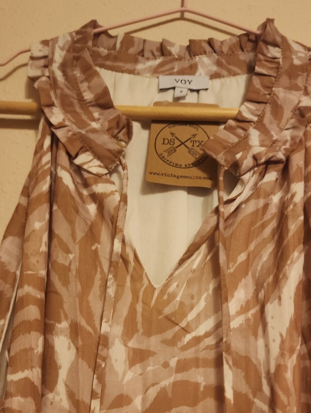 (NWT)Sleeveless Tiered Maxi Dress with Zebra Print - Picture 3 of 7